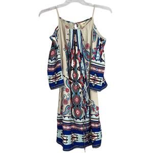 Pink Owl Womens Floral Off the Shoulder Paisley Dress size Small